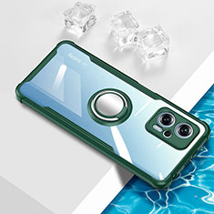 Silikon Hülle Handyhülle Ultradünn Schutzhülle Flexible Tasche Durchsichtig Transparent mit Magnetisch Fingerring Ständer BH1 für Xiaomi Poco X4 GT 5G Grün