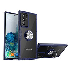 Silikon Hülle Handyhülle Ultradünn Schutzhülle Flexible Tasche Durchsichtig Transparent mit Magnetisch Fingerring Ständer N01 für Samsung Galaxy Note 20 Ultra 5G Königs Blau