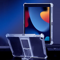 Silikon Hülle Handyhülle Ultradünn Schutzhülle Flexible Tasche Durchsichtig Transparent mit Ständer für Apple iPad 10.2 (2020) Klar