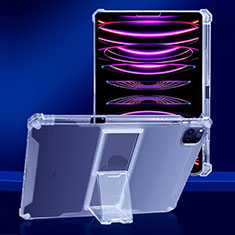 Silikon Hülle Handyhülle Ultradünn Schutzhülle Flexible Tasche Durchsichtig Transparent mit Ständer für Apple iPad Pro 11 (2021) Klar