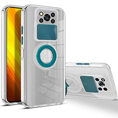 Silikon Hülle Handyhülle Ultradünn Schutzhülle Flexible Tasche Durchsichtig Transparent mit Ständer für Xiaomi Poco X3 NFC Grün