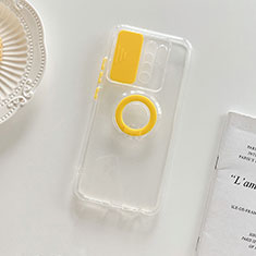 Silikon Hülle Handyhülle Ultradünn Schutzhülle Flexible Tasche Durchsichtig Transparent mit Ständer für Xiaomi Redmi 9 Gelb