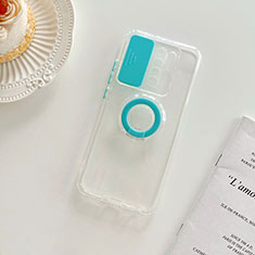 Silikon Hülle Handyhülle Ultradünn Schutzhülle Flexible Tasche Durchsichtig Transparent mit Ständer für Xiaomi Redmi 9 Prime India Blau