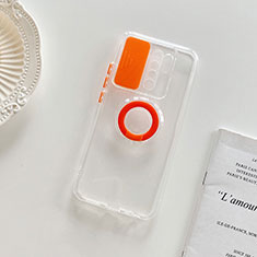 Silikon Hülle Handyhülle Ultradünn Schutzhülle Flexible Tasche Durchsichtig Transparent mit Ständer für Xiaomi Redmi 9 Prime India Orange