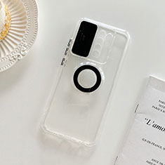 Silikon Hülle Handyhülle Ultradünn Schutzhülle Flexible Tasche Durchsichtig Transparent mit Ständer für Xiaomi Redmi 9 Schwarz