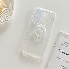 Silikon Hülle Handyhülle Ultradünn Schutzhülle Flexible Tasche Durchsichtig Transparent mit Ständer für Xiaomi Redmi 9 Weiß