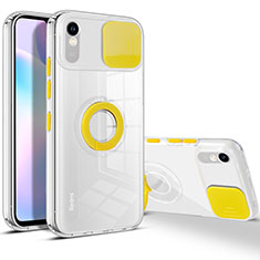 Silikon Hülle Handyhülle Ultradünn Schutzhülle Flexible Tasche Durchsichtig Transparent mit Ständer für Xiaomi Redmi 9A Gelb