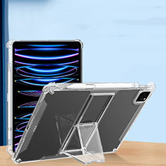 Silikon Hülle Handyhülle Ultradünn Schutzhülle Flexible Tasche Durchsichtig Transparent mit Ständer S01 für Apple iPad Pro 12.9 (2020) Klar