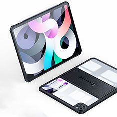 Silikon Hülle Handyhülle Ultradünn Schutzhülle Flexible Tasche Durchsichtig Transparent mit Ständer S03 für Apple iPad Pro 12.9 (2021) Schwarz