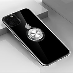 Silikon Hülle Handyhülle Ultradünn Schutzhülle Tasche Durchsichtig Transparent mit Magnetisch Fingerring Ständer F01 für Apple iPhone 11 Pro Klar