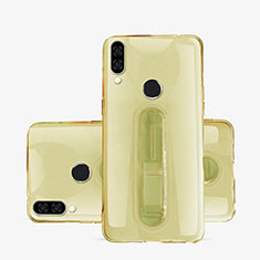 Silikon Hülle Handyhülle Ultradünn Schutzhülle Tasche Durchsichtig Transparent mit Ständer S01 für Huawei Nova 3e Gold