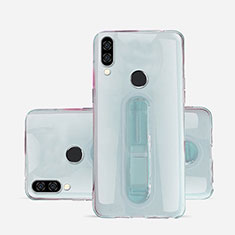 Silikon Hülle Handyhülle Ultradünn Schutzhülle Tasche Durchsichtig Transparent mit Ständer S01 für Huawei Nova 3e Rosa