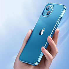 Silikon Hülle Handyhülle Ultradünn Tasche Durchsichtig Transparent für Apple iPhone 13 Mini Blau