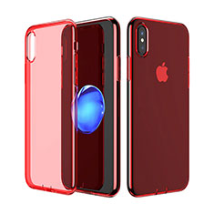 Silikon Hülle Handyhülle Ultradünn Tasche Durchsichtig Transparent für Apple iPhone Xs Max Rot