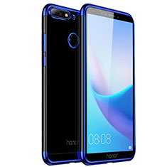 Silikon Hülle Handyhülle Ultradünn Tasche Durchsichtig Transparent für Huawei Y6 (2018) Blau