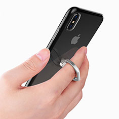 Silikon Hülle Handyhülle Ultradünn Tasche Durchsichtig Transparent mit Fingerring Ständer für Apple iPhone X Klar