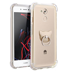 Silikon Hülle Handyhülle Ultradünn Tasche Durchsichtig Transparent mit Fingerring Ständer für Huawei Honor 6C Klar