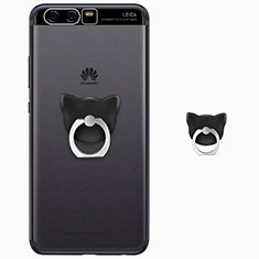 Silikon Hülle Handyhülle Ultradünn Tasche Durchsichtig Transparent mit Fingerring Ständer für Huawei P10 Plus Klar