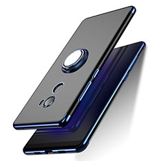 Silikon Hülle Handyhülle Ultradünn Tasche Durchsichtig Transparent mit Fingerring Ständer für Xiaomi Mi Mix 2 Blau