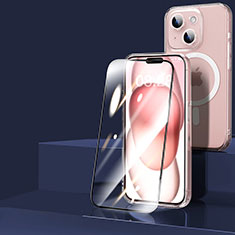 Silikon Hülle Handyhülle Ultradünn Tasche Durchsichtig Transparent mit Mag-Safe Magnetic Magnetisch und Schutzfolie für Apple iPhone 15 Plus Klar