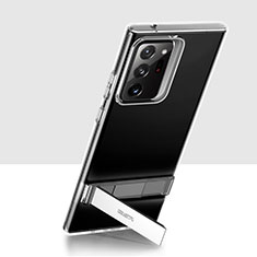 Silikon Hülle Handyhülle Ultradünn Tasche Durchsichtig Transparent mit Ständer für Samsung Galaxy Note 20 Ultra 5G Klar