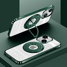 Silikon Hülle Handyhülle Ultradünn Tasche mit Mag-Safe Magnetic Magnetisch Durchsichtig Transparent AC1 für Apple iPhone 13 Grün