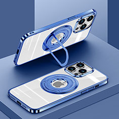 Silikon Hülle Handyhülle Ultradünn Tasche mit Mag-Safe Magnetic Magnetisch Durchsichtig Transparent AC1 für Apple iPhone 14 Pro Blau