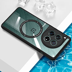 Silikon Hülle Handyhülle Ultradünn Tasche mit Mag-Safe Magnetic Magnetisch Durchsichtig Transparent BH1 für OnePlus 12 5G Schwarz