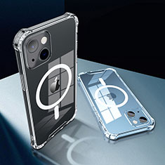 Silikon Hülle Handyhülle Ultradünn Tasche mit Mag-Safe Magnetic Magnetisch Durchsichtig Transparent für Apple iPhone 13 Klar