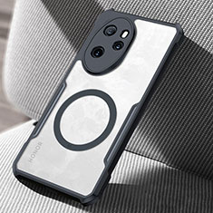 Silikon Hülle Handyhülle Ultradünn Tasche mit Mag-Safe Magnetic Magnetisch Durchsichtig Transparent für Huawei Honor 100 Pro 5G Schwarz