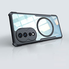Silikon Hülle Handyhülle Ultradünn Tasche mit Mag-Safe Magnetic Magnetisch Durchsichtig Transparent für Huawei Honor 80 5G Schwarz