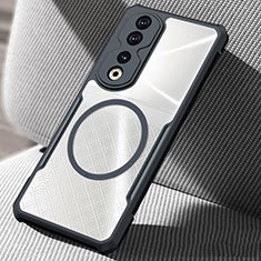 Silikon Hülle Handyhülle Ultradünn Tasche mit Mag-Safe Magnetic Magnetisch Durchsichtig Transparent für Huawei Honor 90 Pro 5G Schwarz