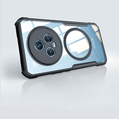 Silikon Hülle Handyhülle Ultradünn Tasche mit Mag-Safe Magnetic Magnetisch Durchsichtig Transparent für Huawei Honor Magic5 5G Schwarz