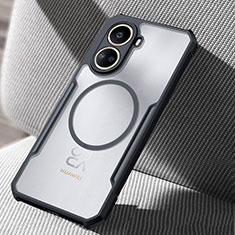 Silikon Hülle Handyhülle Ultradünn Tasche mit Mag-Safe Magnetic Magnetisch Durchsichtig Transparent für Huawei Nova 10 SE Schwarz