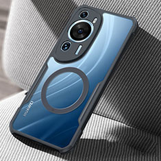 Silikon Hülle Handyhülle Ultradünn Tasche mit Mag-Safe Magnetic Magnetisch Durchsichtig Transparent für Huawei P60 Art Schwarz