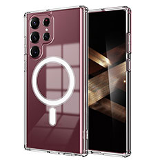 Silikon Hülle Handyhülle Ultradünn Tasche mit Mag-Safe Magnetic Magnetisch Durchsichtig Transparent für Samsung Galaxy S24 Ultra 5G Klar
