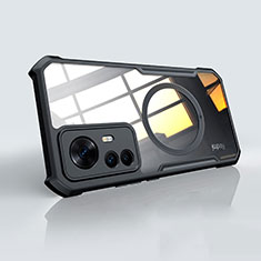 Silikon Hülle Handyhülle Ultradünn Tasche mit Mag-Safe Magnetic Magnetisch Durchsichtig Transparent für Xiaomi Mi 12T Pro 5G Schwarz