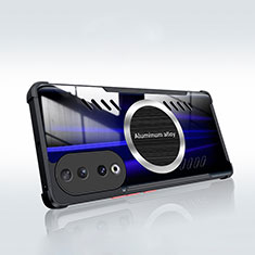 Silikon Hülle Handyhülle Ultradünn Tasche mit Mag-Safe Magnetic Magnetisch Durchsichtig Transparent H01 für Huawei Honor 90 5G Schwarz