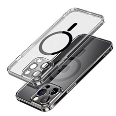 Silikon Hülle Handyhülle Ultradünn Tasche mit Mag-Safe Magnetic Magnetisch Durchsichtig Transparent LD1 für Apple iPhone 13 Pro Max Schwarz