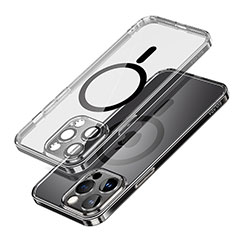 Silikon Hülle Handyhülle Ultradünn Tasche mit Mag-Safe Magnetic Magnetisch Durchsichtig Transparent LD1 für Apple iPhone 13 Pro Schwarz