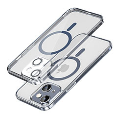 Silikon Hülle Handyhülle Ultradünn Tasche mit Mag-Safe Magnetic Magnetisch Durchsichtig Transparent LD1 für Apple iPhone 14 Blau