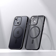 Silikon Hülle Handyhülle Ultradünn Tasche mit Mag-Safe Magnetic Magnetisch Durchsichtig Transparent LD4 für Apple iPhone 14 Plus Schwarz