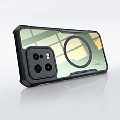 Silikon Hülle Handyhülle Ultradünn Tasche mit Mag-Safe Magnetic Magnetisch Durchsichtig Transparent P01 für Xiaomi Mi 13 Pro 5G Schwarz