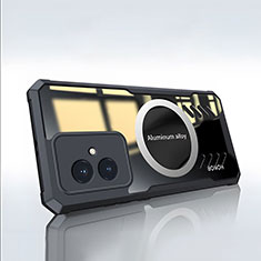 Silikon Hülle Handyhülle Ultradünn Tasche mit Mag-Safe Magnetic Magnetisch Durchsichtig Transparent P02 für Huawei Honor 100 5G Schwarz