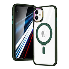 Silikon Hülle Handyhülle Ultradünn Tasche mit Mag-Safe Magnetic Magnetisch Durchsichtig Transparent SD1 für Apple iPhone 11 Grün