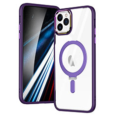 Silikon Hülle Handyhülle Ultradünn Tasche mit Mag-Safe Magnetic Magnetisch Durchsichtig Transparent SD1 für Apple iPhone 11 Pro Max Violett