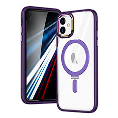 Silikon Hülle Handyhülle Ultradünn Tasche mit Mag-Safe Magnetic Magnetisch Durchsichtig Transparent SD1 für Apple iPhone 11 Violett