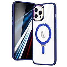 Silikon Hülle Handyhülle Ultradünn Tasche mit Mag-Safe Magnetic Magnetisch Durchsichtig Transparent SD1 für Apple iPhone 12 Pro Blau