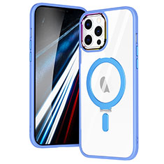 Silikon Hülle Handyhülle Ultradünn Tasche mit Mag-Safe Magnetic Magnetisch Durchsichtig Transparent SD1 für Apple iPhone 12 Pro Hellblau