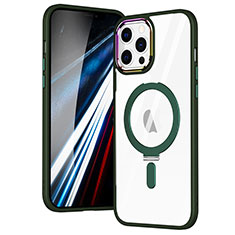 Silikon Hülle Handyhülle Ultradünn Tasche mit Mag-Safe Magnetic Magnetisch Durchsichtig Transparent SD1 für Apple iPhone 12 Pro Max Grün